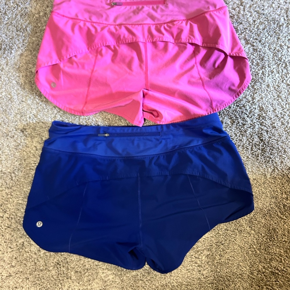 Women's Lululemon Pink and Blue Athletic Shorts